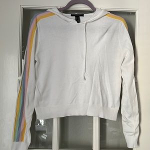 White cropped light hoodie